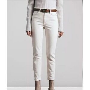 Rag & Bone High-Rise Ankle Cigarette‎ Jeans Cream White Size 27 Slim Straight